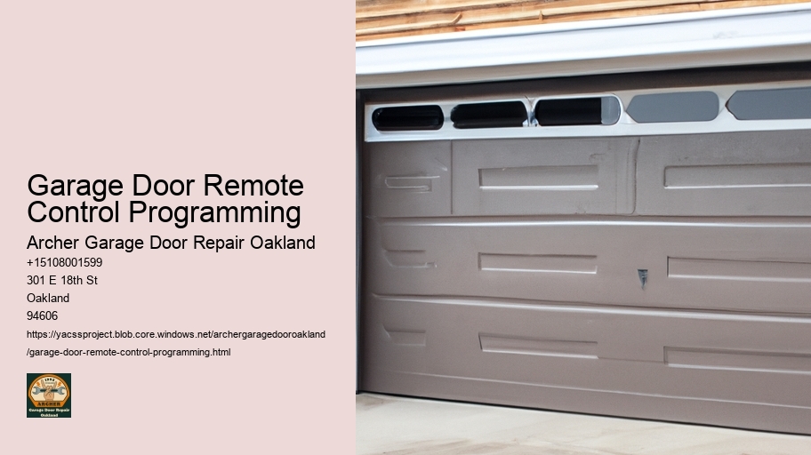 Garage Door Remote Control Programming